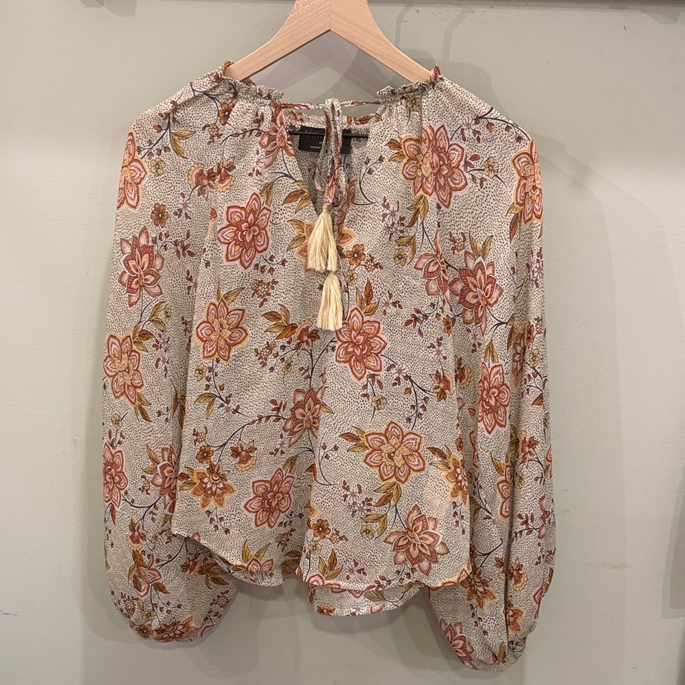 Elegant sheer Floral Women's Blouse